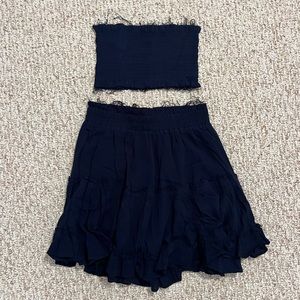 Showpo two-piece set. Navy blue.